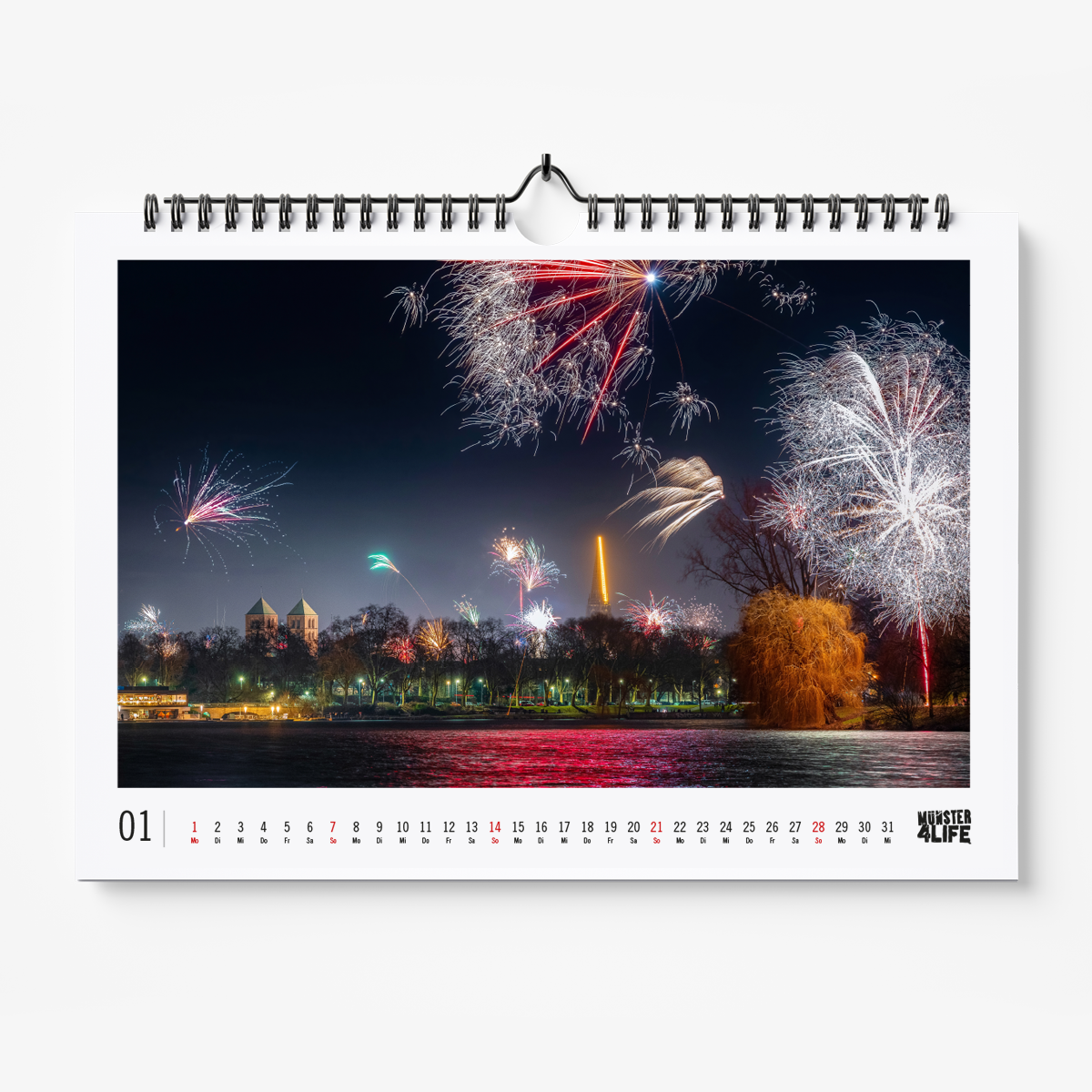 Münster Skyline Feuerwerk Kalender