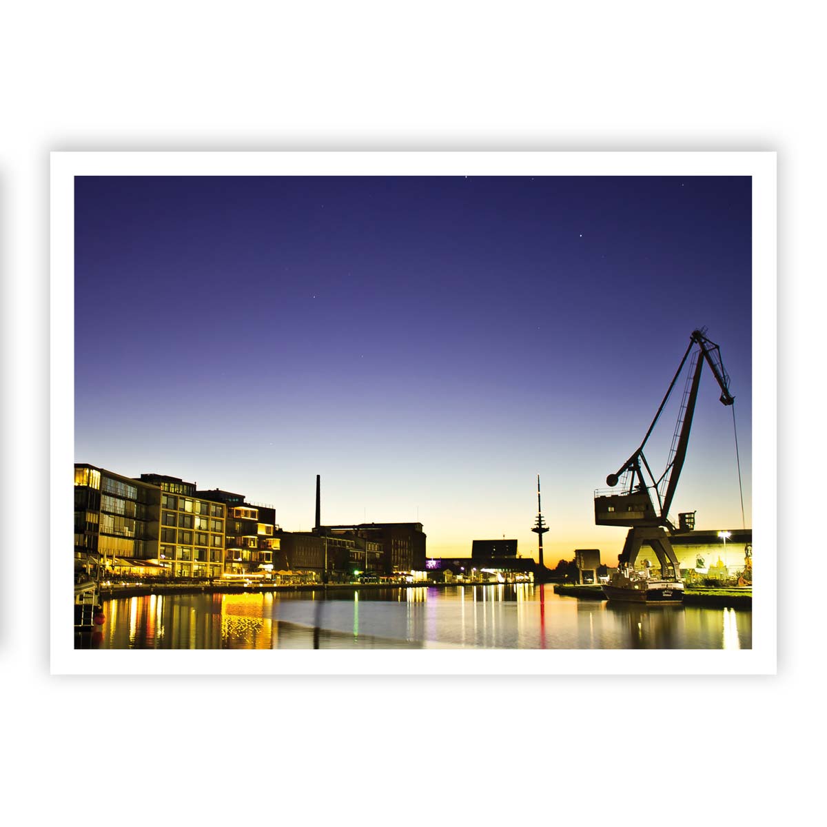 Postkarte - Hafen Münster Sonnenaufgang