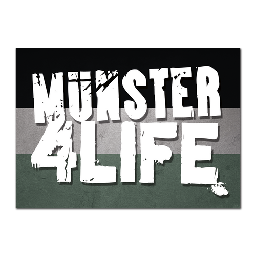 Aufkleber - Münster 4 Life - SchwarzWeißGrün