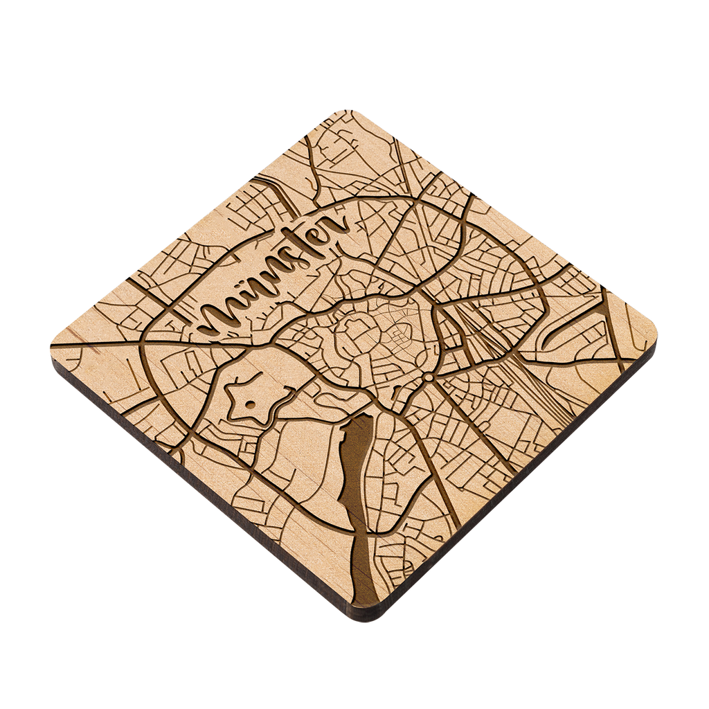 Holzuntersetzer - Stadtplan Münster