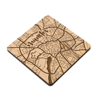 Holzuntersetzer - Stadtplan Münster