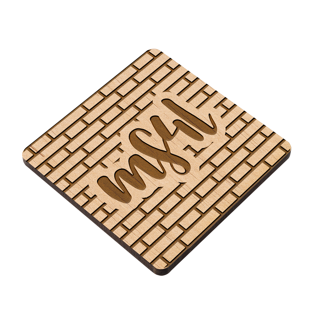 Holzuntersetzer - MS4L Handletter
