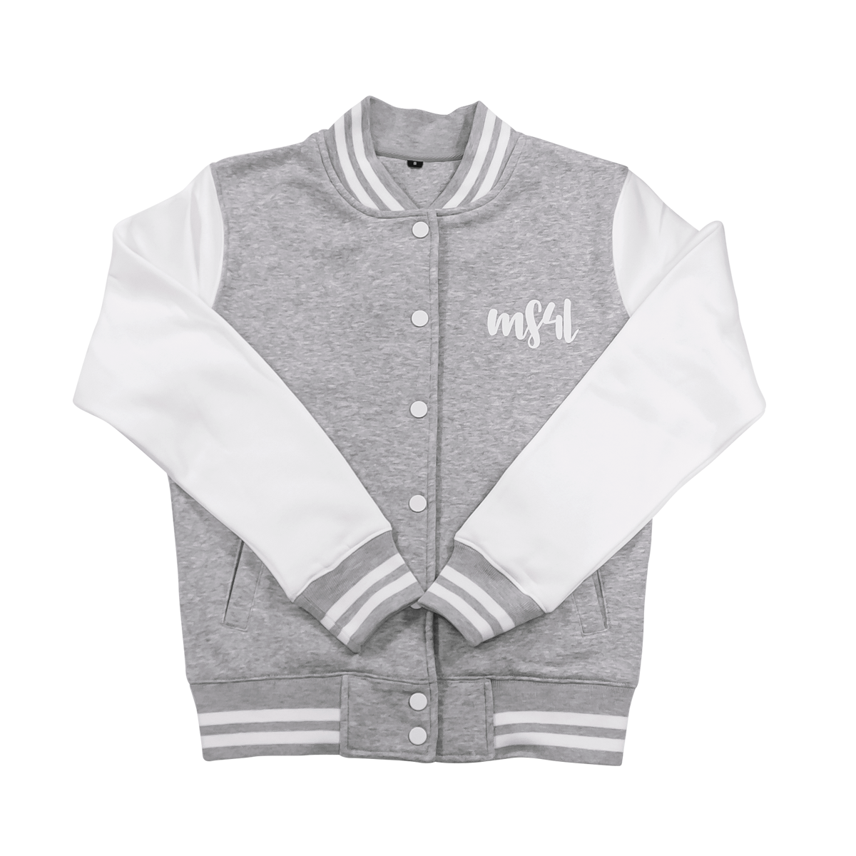 Ladies Collegejacke - MS4L x Universe (Grau-Weiß)