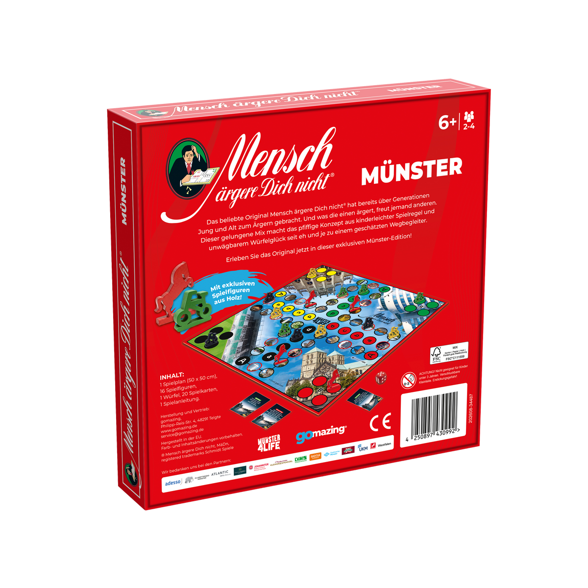 Mensch ärgere Dich nicht – Münster Edition: Rückseite der Spielbox