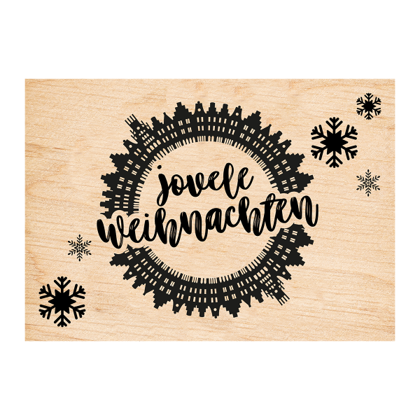 Holzpostkarte mit Magnet - Jovele Weihnachten - Prinzipalmarkt